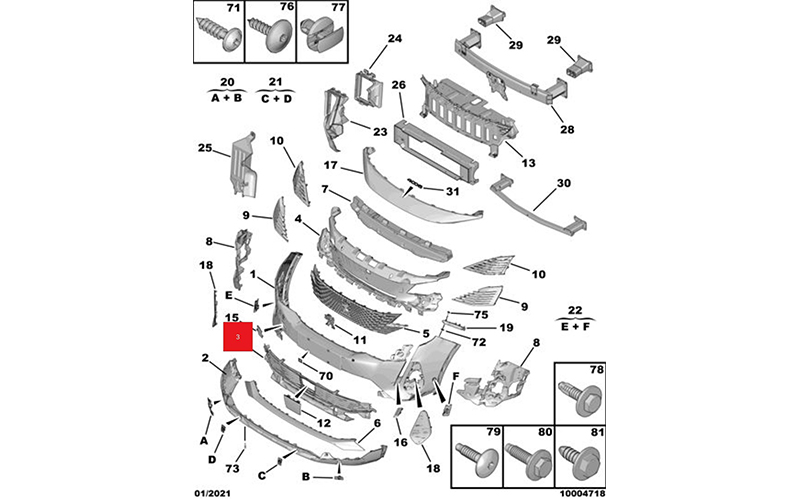 Yl017811xt 9820925677 Custom Lower Front Grille Mesh for Peugeot 3008/4008/5008 (p84r Platform)